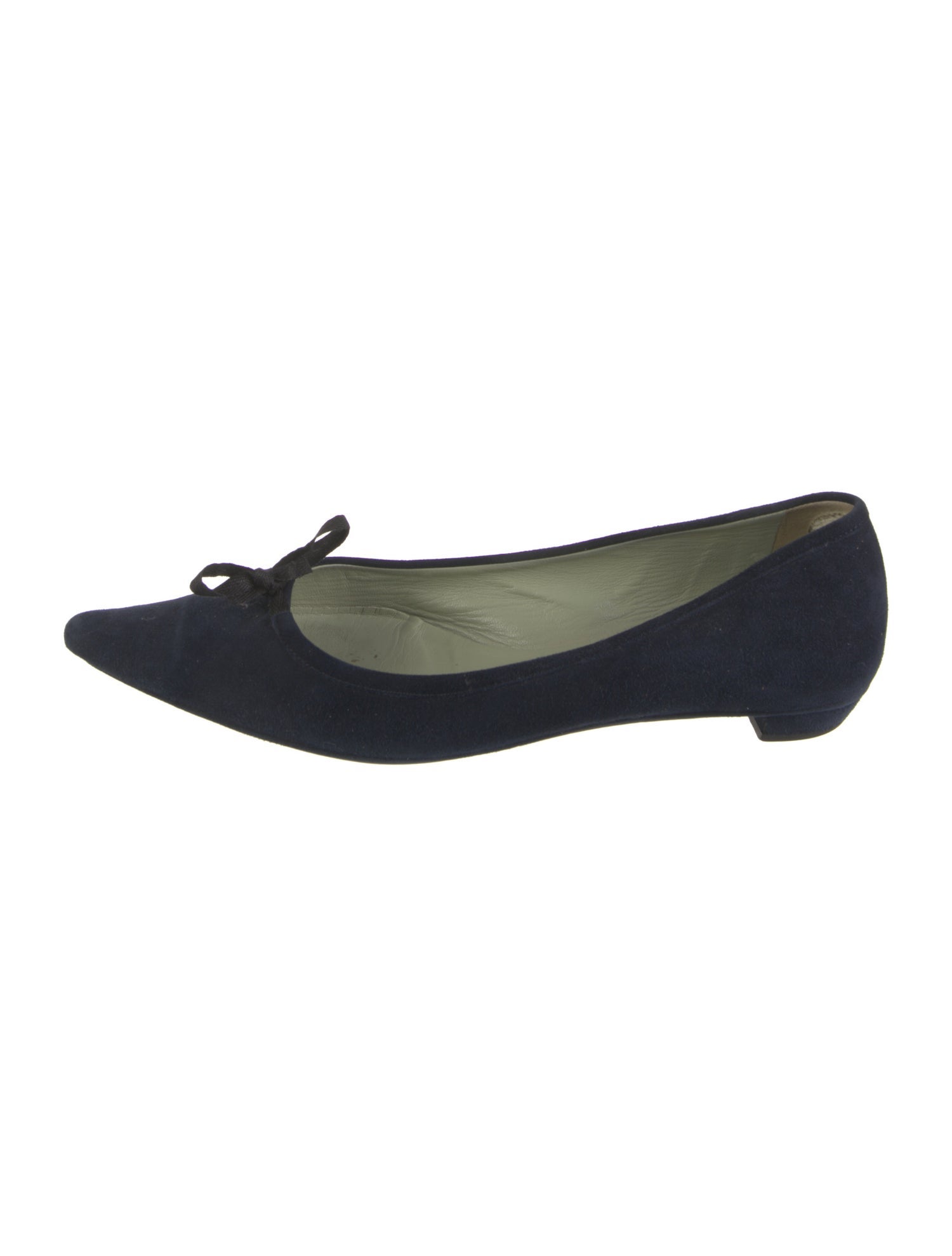 Prada Suede Bow Accents Ballet Flats